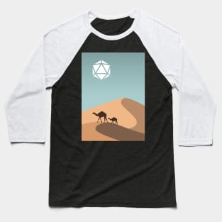 Minimalist Desert Landscape D20 Dice Sun Baseball T-Shirt